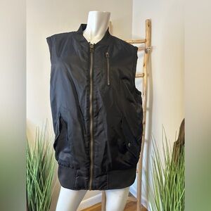 American Stitch Mens Puffer Vest XXL Black Orange Interior